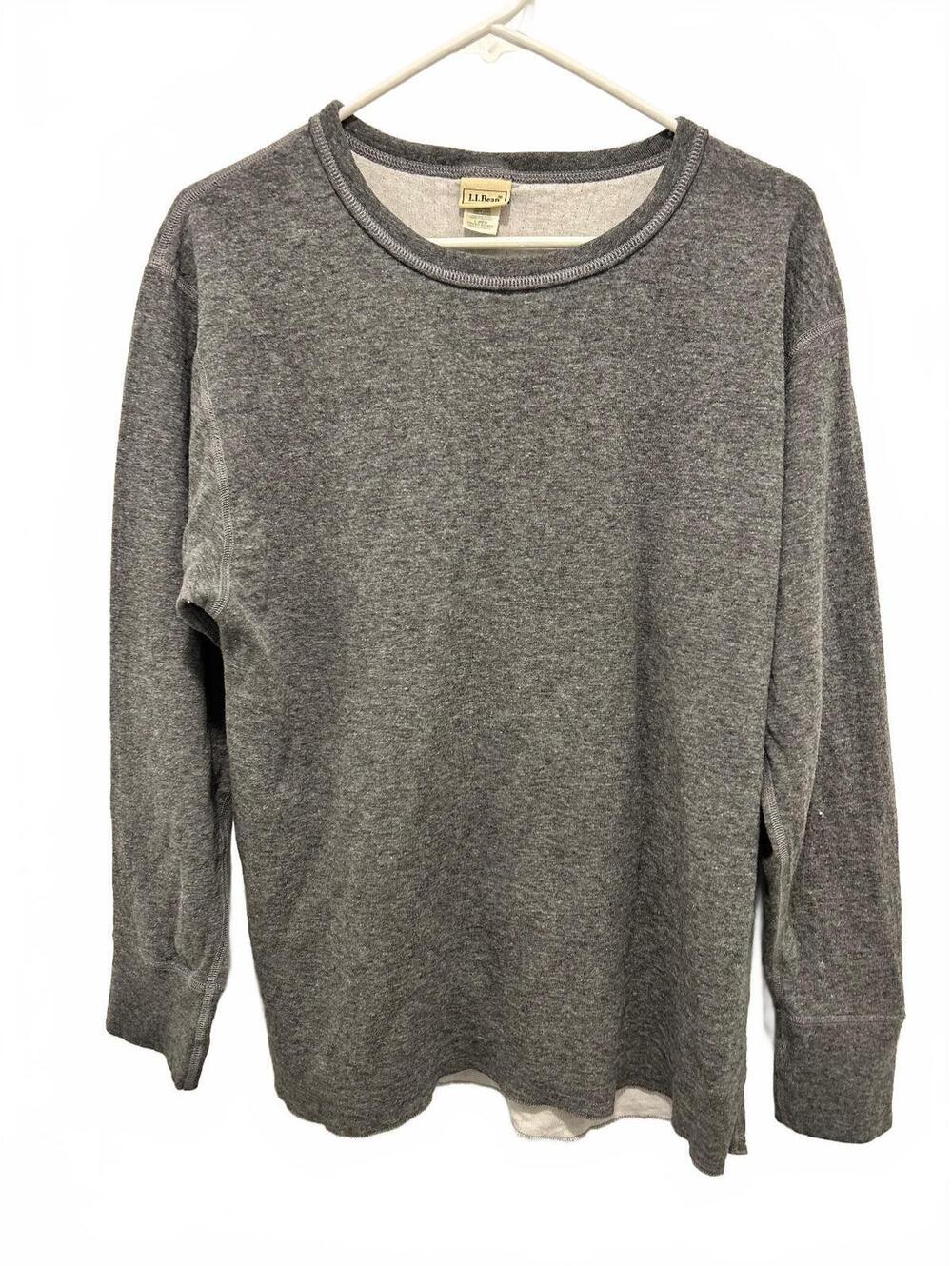 L.L.Bean Gray Long Sleeve Thermal Shirt Size Large Regular